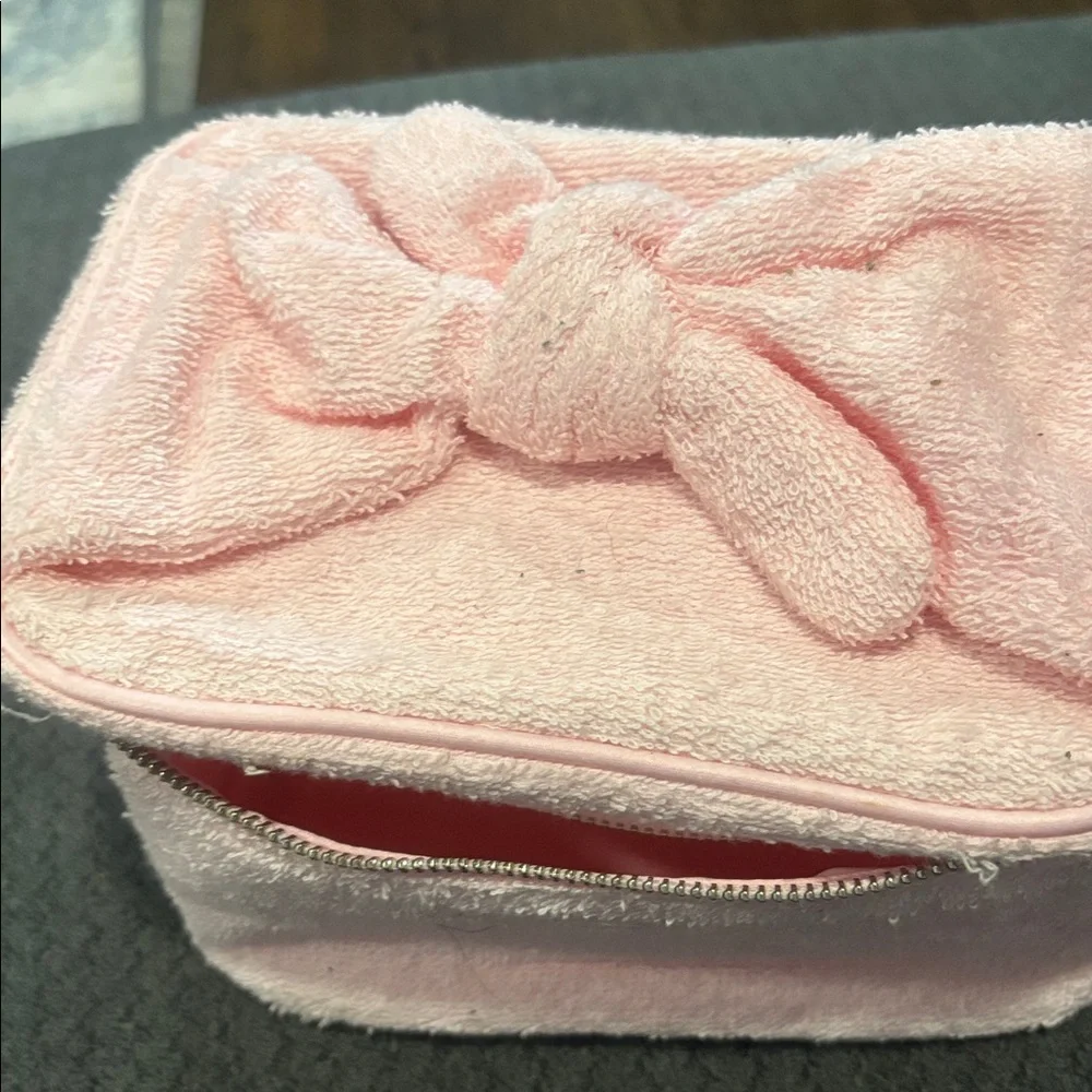Pink Terry Cloth Cosmetic Bag